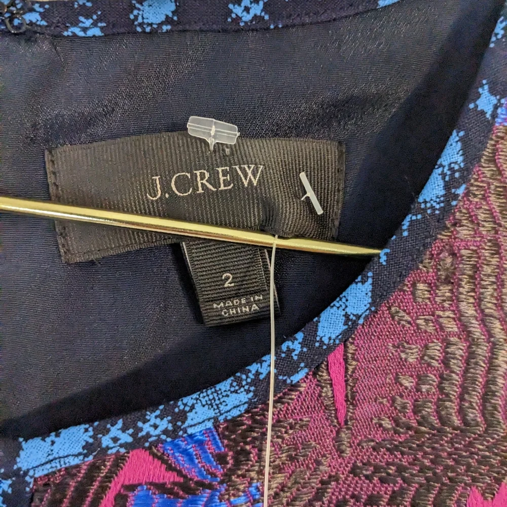 J. Crew Purple and Blue Floral Midi Dress